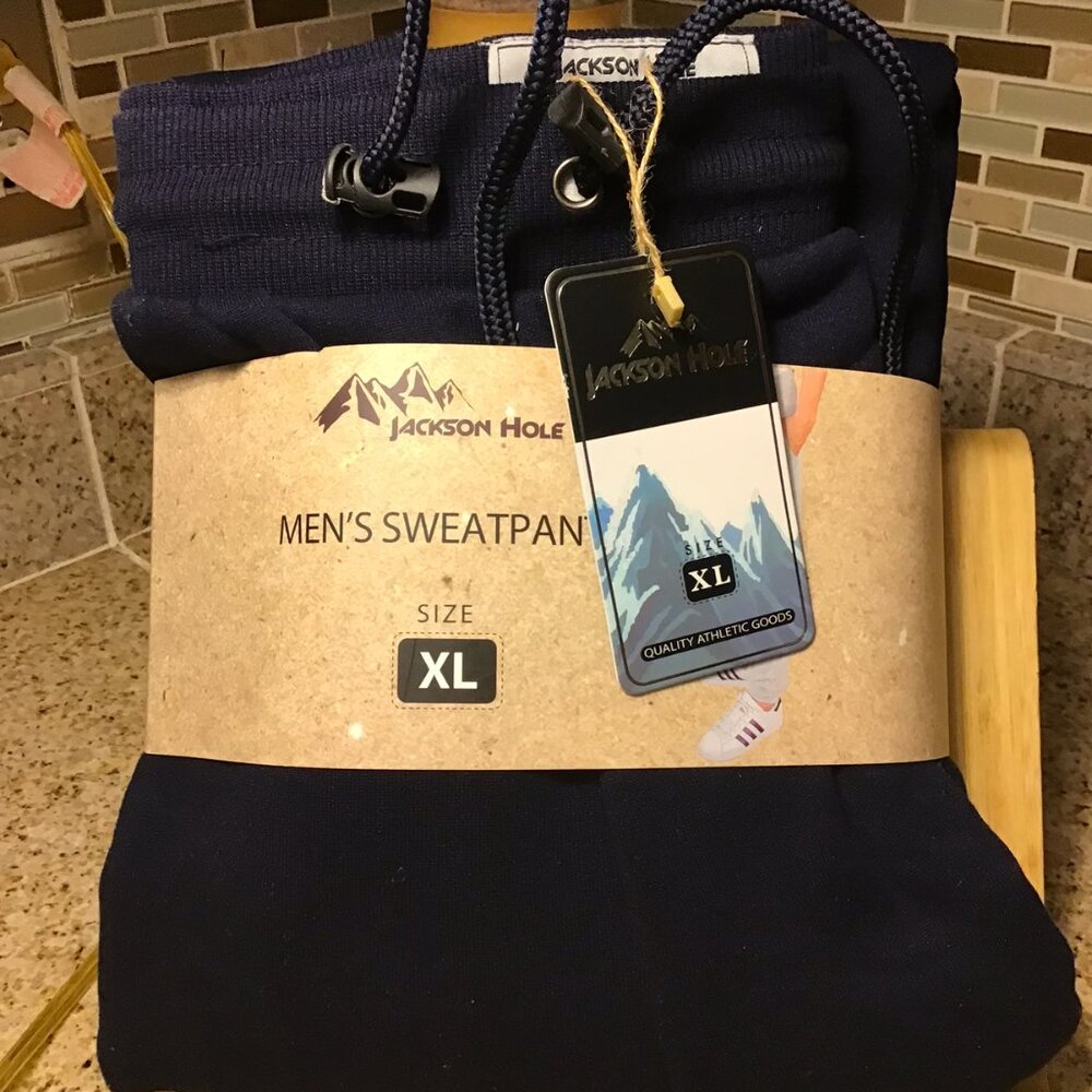 NWT Jackson Hole Midnight BLUE men's sweatpants XL with pockets